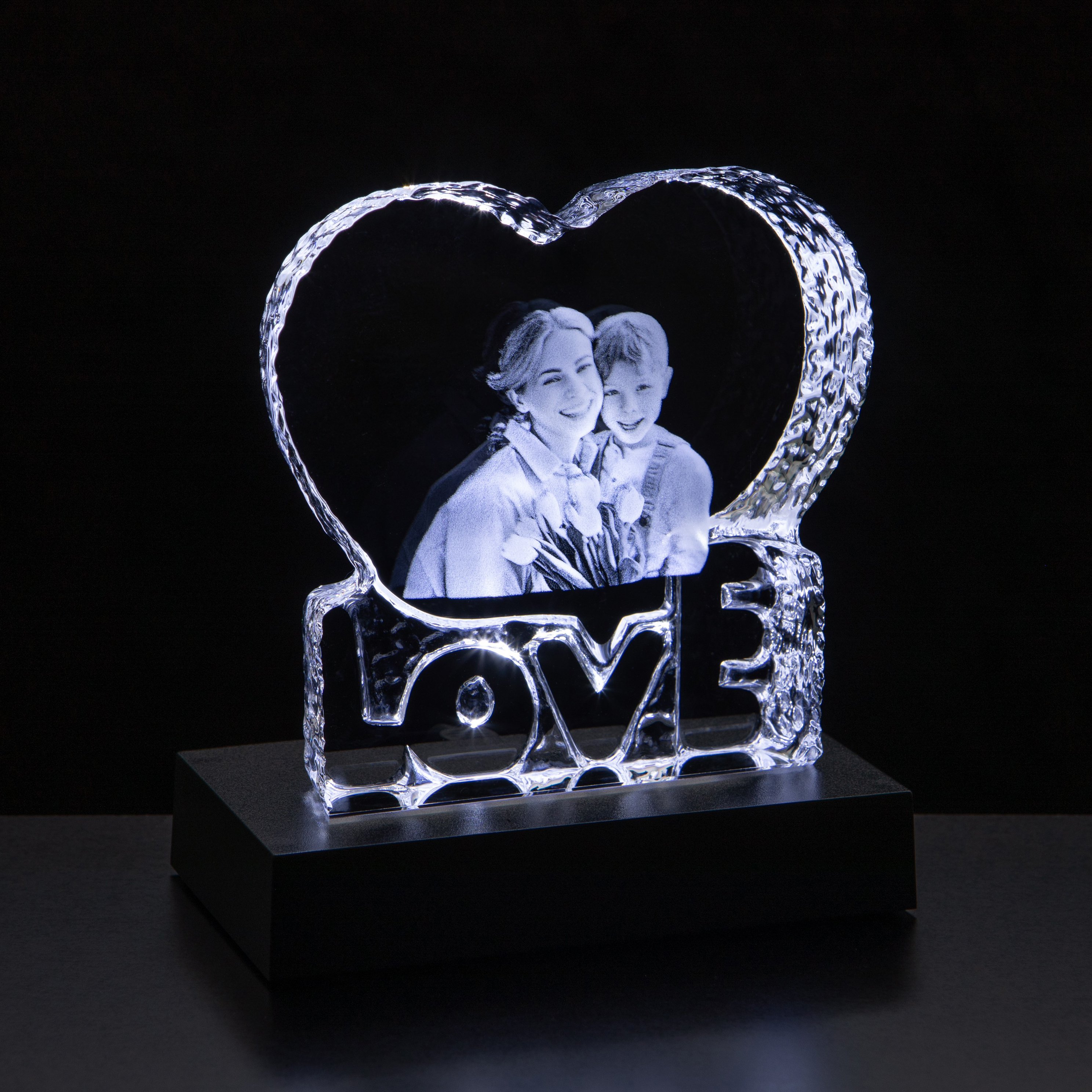 10cm Optical Crystal Love Heart Paperweight