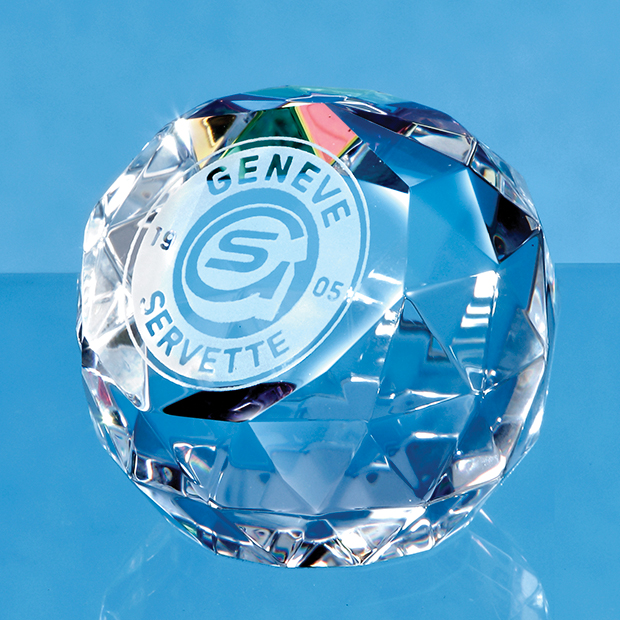 5cm Coloured Optical Crystal Facet Ball, a branded crystal awards printed with your logo