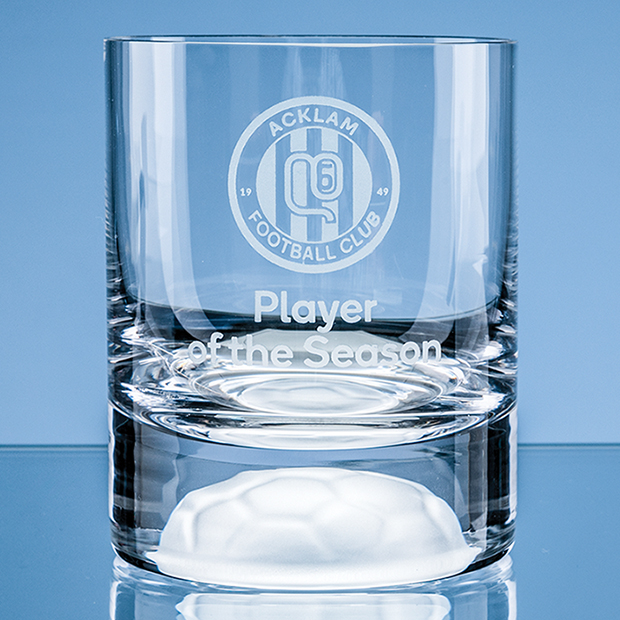 10oz Handmade Football Base Whisky Tumbler