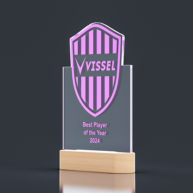Multi Colour LED Wooden Base 150 x 30 x 45mm with Clear Acrylic 150 x 200 x 5mm