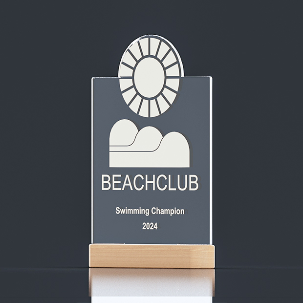 Warm White LED Wooden Base 200 x 30 x 45mm with Clear Acrylic 200 x 266 x 5mm