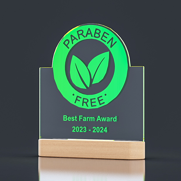Multi Colour LED Wooden Base 200 x 30 x 45mm with Clear Acrylic 200 x 200 x 5mm
