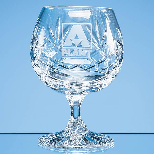 280ml Glencoe Lead Crystal Panel Brandy Glass, a branded glasses & barware printed with your logo