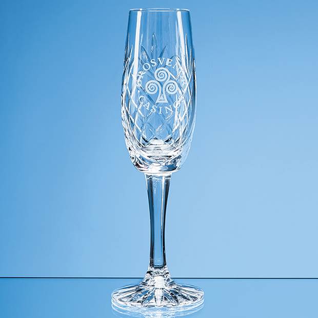 165ml Glencoe Lead Crystal Panel Champagne Flute, a branded glasses & barware printed with your logo