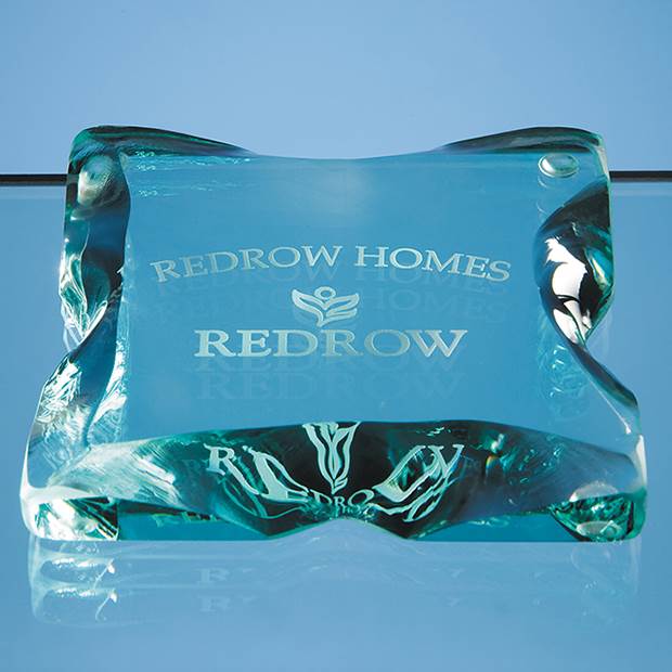 9cm Chipped Edge Jade Glass Coaster, a branded home & living printed with your logo