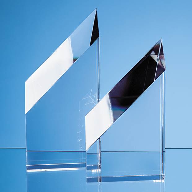 28cm Optical Crystal Stafford Peak Award, a branded crystal awards printed with your logo