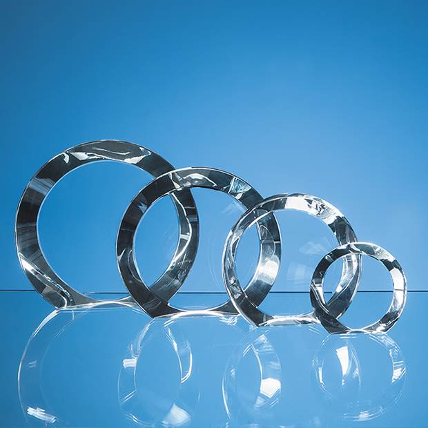 20.5cm Optical Crystal Elite Circle Award, a branded crystal awards printed with your logo