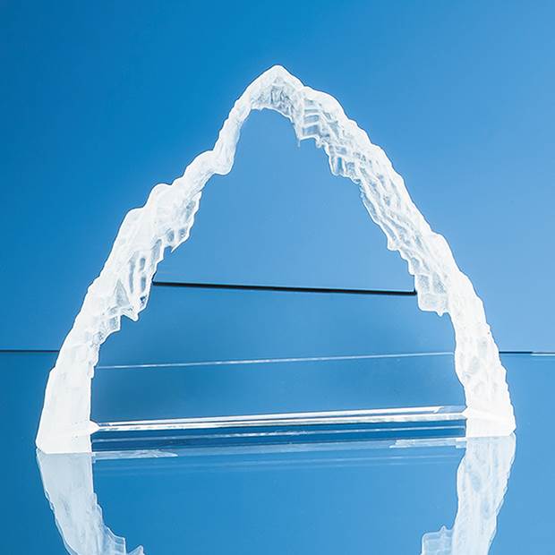 16.5cm Optical Crystal Matterhorn Award, a branded crystal awards printed with your logo